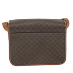 CELINE Macadam Canvas Shoulder Bag PVC Leather Brown 9354