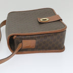 CELINE Macadam Canvas Shoulder Bag PVC Leather Brown 9354