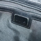 FENDI Zucchino Canvas Mamma Baguette Shoulder Bag Blackyk9359