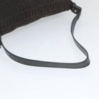 FENDI Zucchino Canvas Mamma Baguette Shoulder Bag Blackyk9359