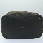 FENDI Zucca Canvas Boston Bag Brown Blackyk9376