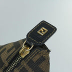 FENDI Zucca Canvas Boston Bag Brown Blackyk9376