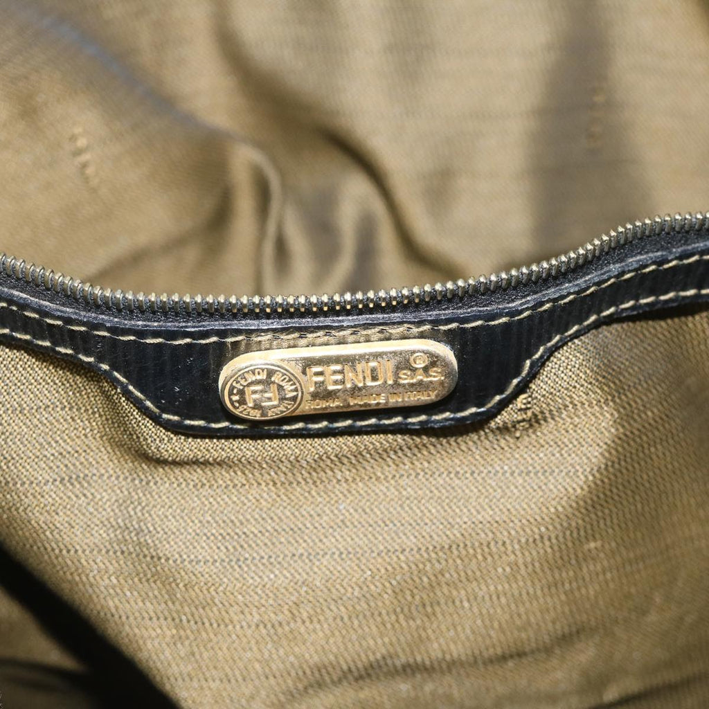 FENDI Zucca Canvas Boston Bag Brown Blackyk9376