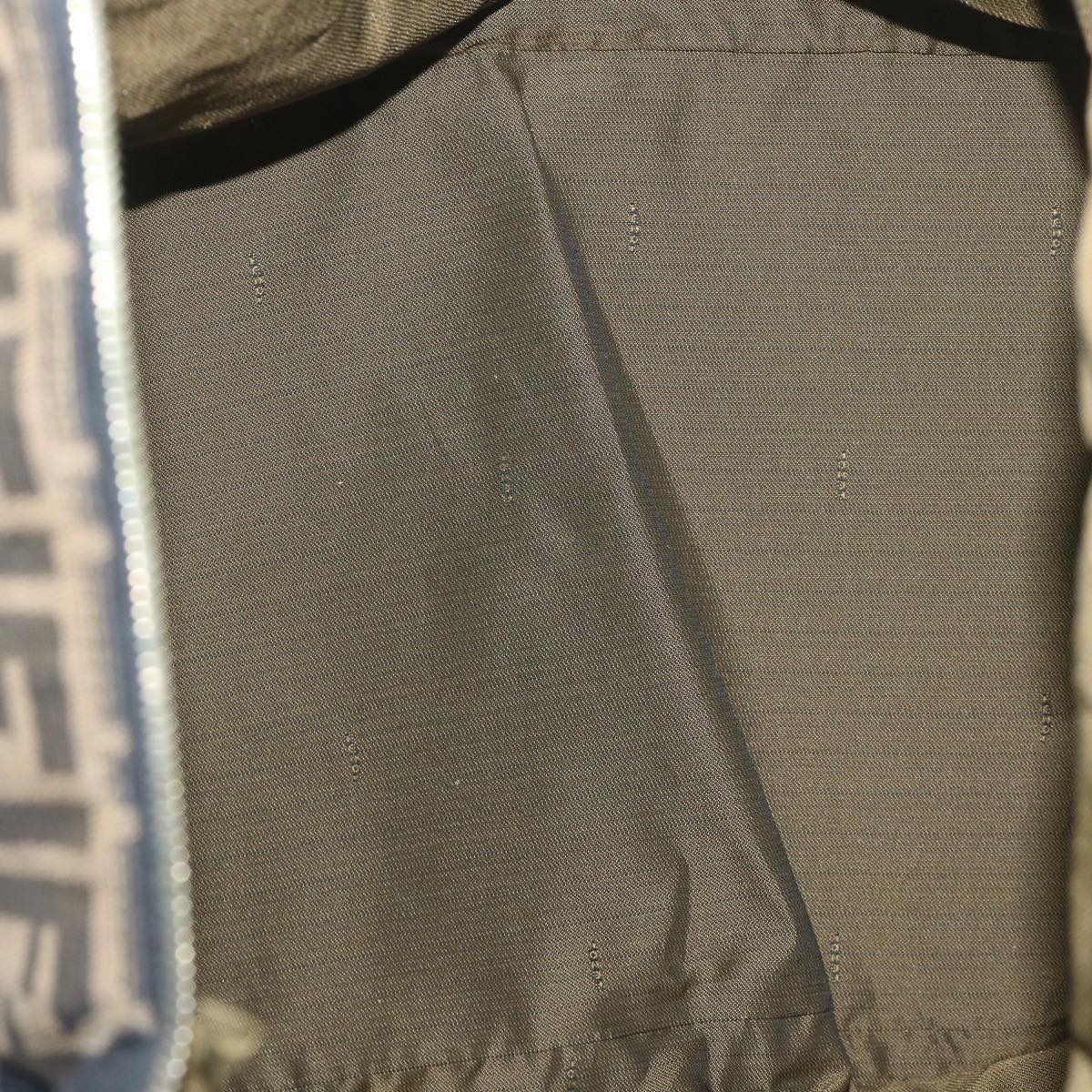 FENDI Zucca Canvas Boston Bag Brown Blackyk9376