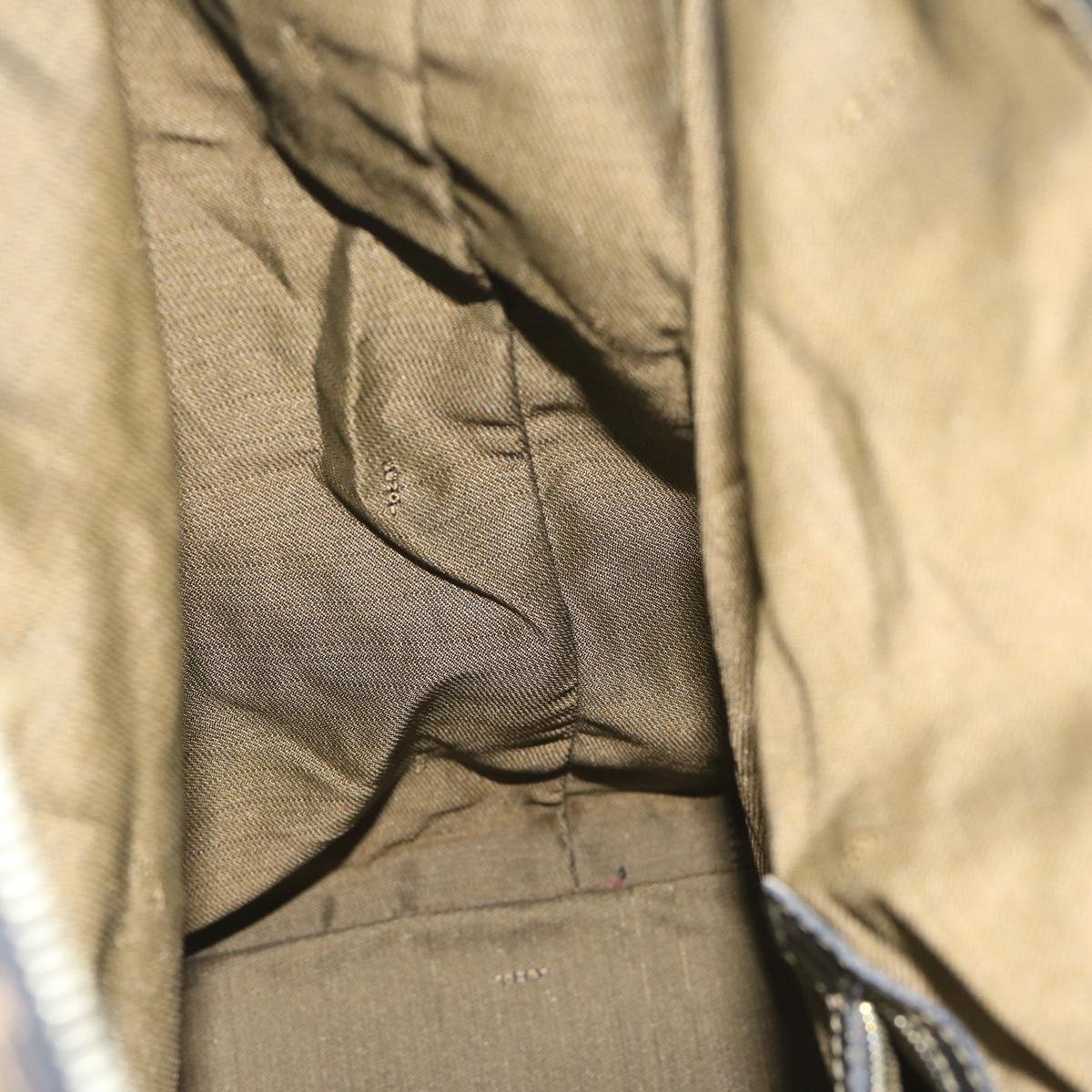 FENDI Zucca Canvas Boston Bag Brown Blackyk9376