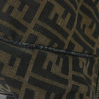 FENDI Zucca Canvas Boston Bag Brown Blackyk9376