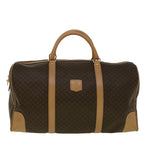 CELINE Macadam Canvas Boston Bag PVC Leather Brown 9392