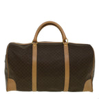 CELINE Macadam Canvas Boston Bag PVC Leather Brown 9392