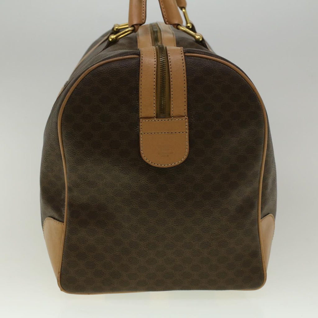 CELINE Macadam Canvas Boston Bag PVC Leather Brown 9392