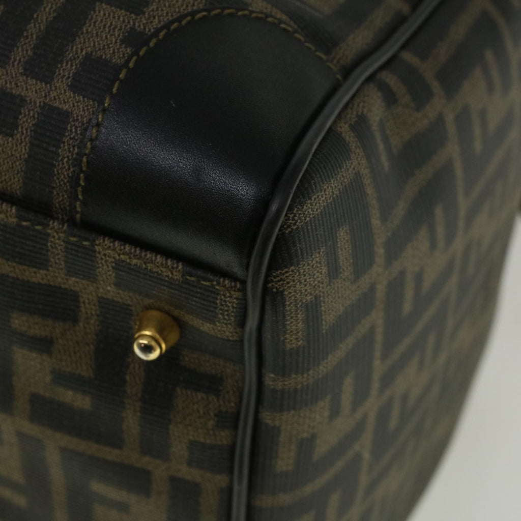 FENDI Zucca Canvas Boston Bag Black Brown 279 255090 049yk9394