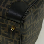 FENDI Zucca Canvas Boston Bag Black Brown 279 255090 049yk9394