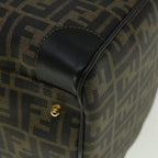 FENDI Zucca Canvas Boston Bag Black Brown 279 255090 049yk9394