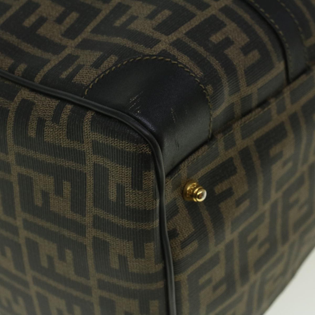 FENDI Zucca Canvas Boston Bag Black Brown 279 255090 049yk9394
