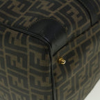 FENDI Zucca Canvas Boston Bag Black Brown 279 255090 049yk9394