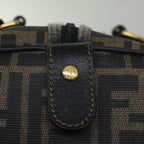FENDI Zucca Canvas Boston Bag Black Brown 279 255090 049yk9394
