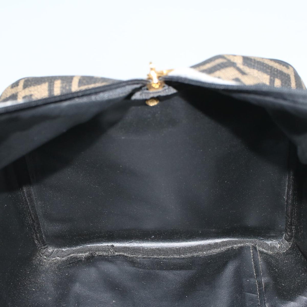 FENDI Zucca Canvas Boston Bag Black Brown 279 255090 049yk9394