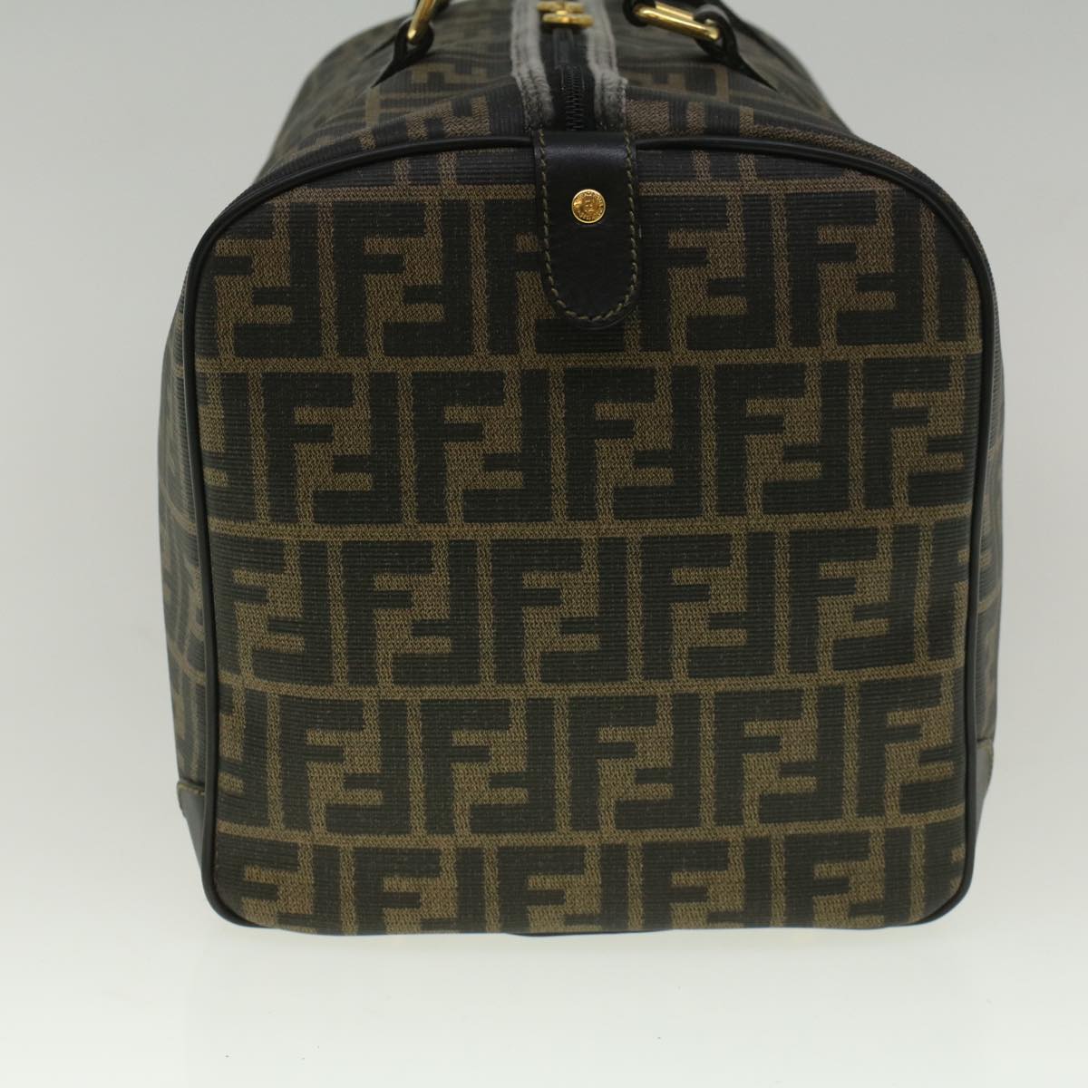 FENDI Zucca Canvas Boston Bag Black Brown 279 255090 049yk9394