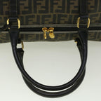 FENDI Zucca Canvas Boston Bag Black Brown 279 255090 049yk9394