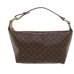 CELINE Macadam Canvas Hand Bag PVC Leather Brown 9399