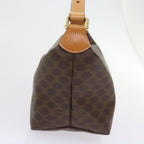 CELINE Macadam Canvas Hand Bag PVC Leather Brown 9399