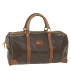CELINE Macadam Canvas Boston Bag PVC Leather Brown 9426