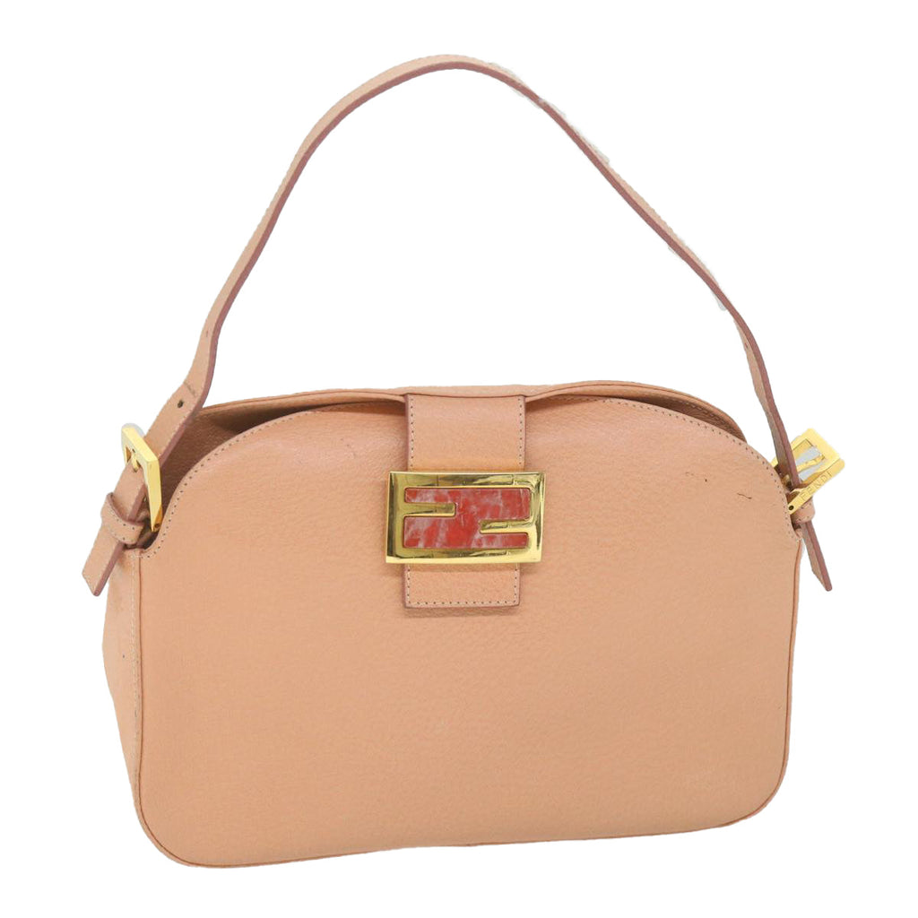 FENDI Mamma Baguette Shoulder Bag Leather Pink 2373 26725 018yk9474