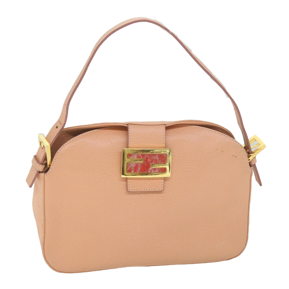 FENDI Mamma Baguette Shoulder Bag Leather Pink 2373 26725 018yk9474