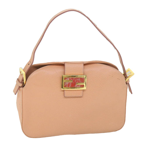 FENDI Mamma Baguette Shoulder Bag Leather Pink 2373 26725 018yk9474