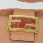 FENDI Mamma Baguette Shoulder Bag Leather Pink 2373 26725 018yk9474
