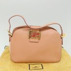 FENDI Mamma Baguette Shoulder Bag Leather Pink 2373 26725 018yk9474