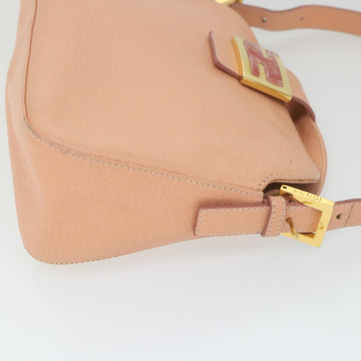 FENDI Mamma Baguette Shoulder Bag Leather Pink 2373 26725 018yk9474