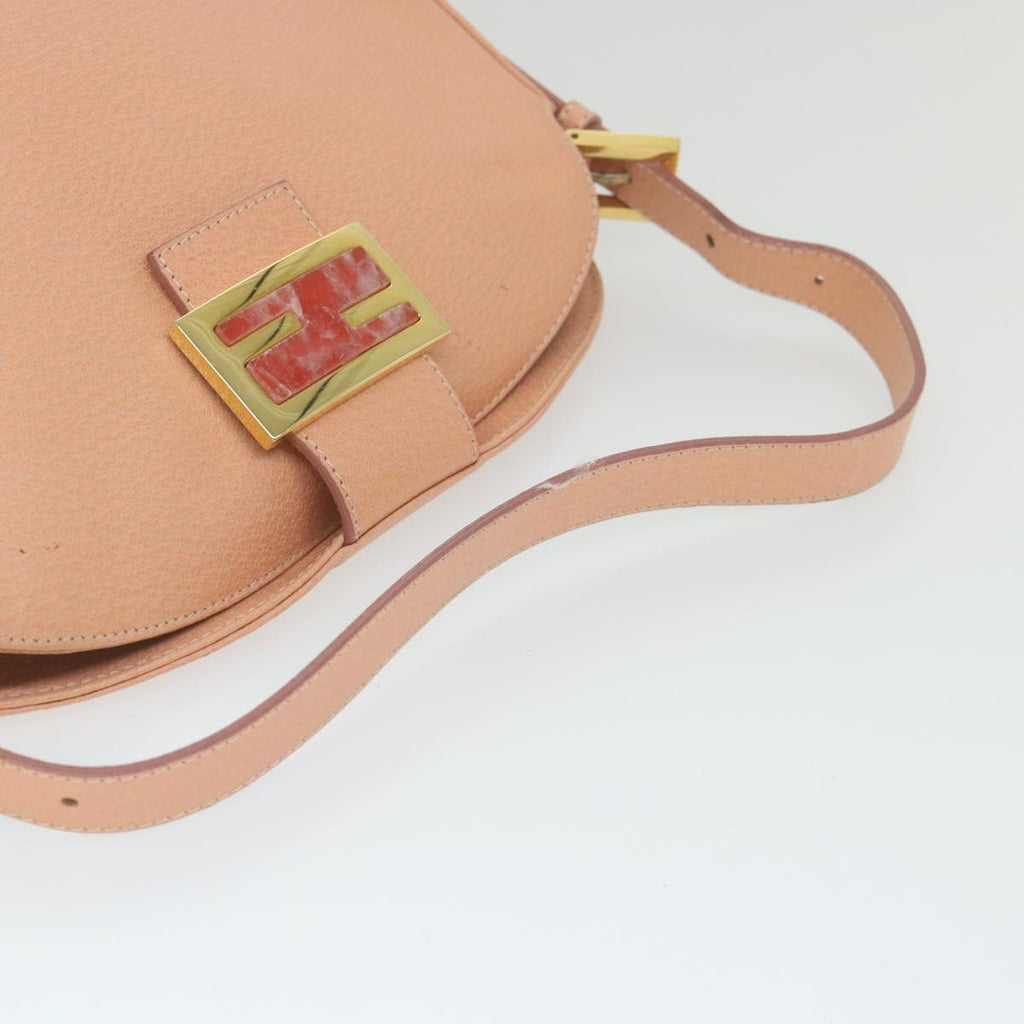 FENDI Mamma Baguette Shoulder Bag Leather Pink 2373 26725 018yk9474