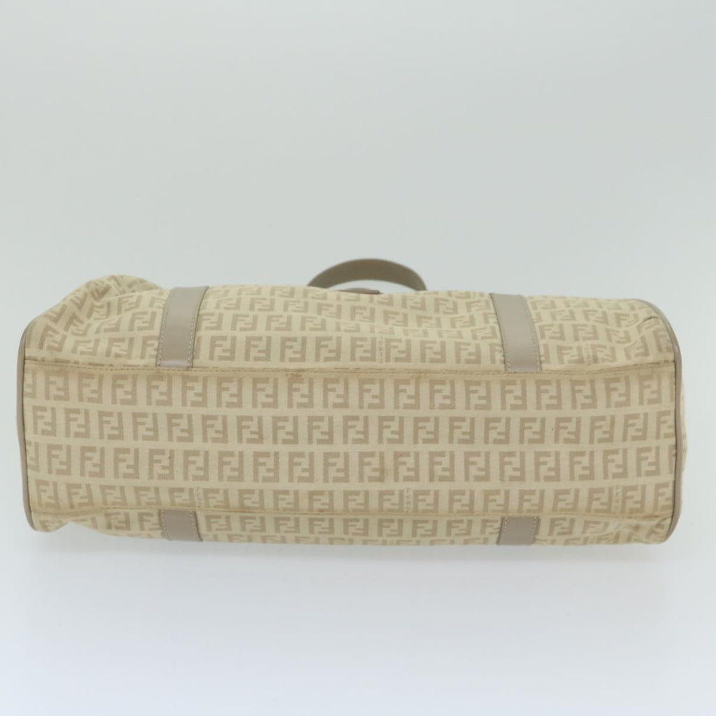 FENDI Zucchino Canvas Shoulder Bag Beigeyk9541