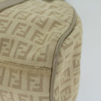 FENDI Zucchino Canvas Shoulder Bag Beigeyk9541