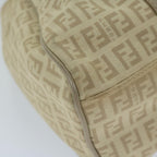 FENDI Zucchino Canvas Shoulder Bag Beigeyk9541