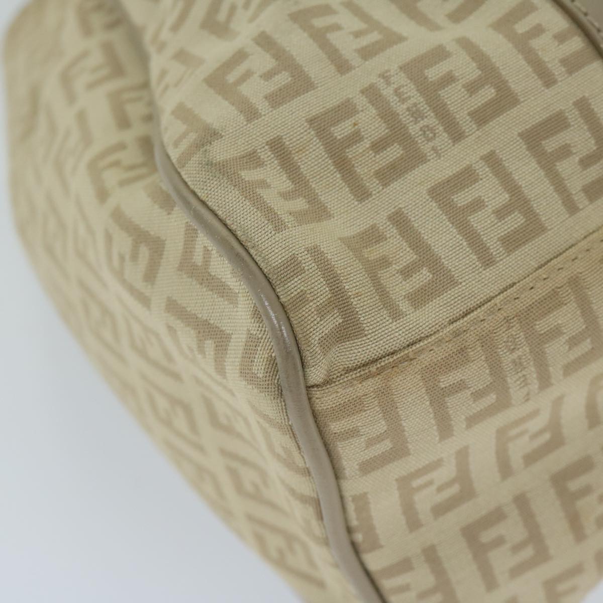 FENDI Zucchino Canvas Shoulder Bag Beigeyk9541
