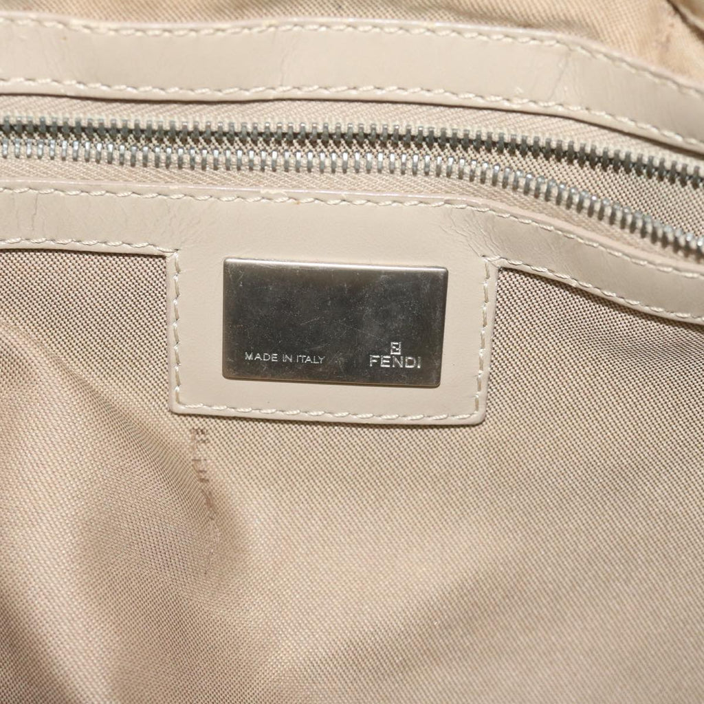 FENDI Zucchino Canvas Shoulder Bag Beigeyk9541