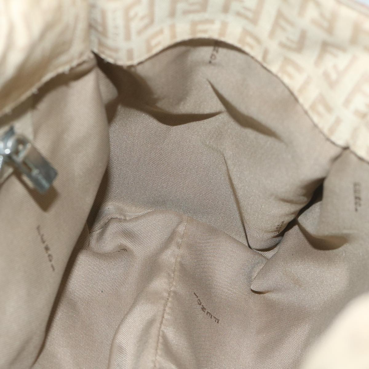FENDI Zucchino Canvas Shoulder Bag Beigeyk9541