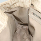FENDI Zucchino Canvas Shoulder Bag Beigeyk9541