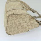 FENDI Zucchino Canvas Shoulder Bag Beigeyk9541