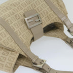 FENDI Zucchino Canvas Shoulder Bag Beigeyk9541