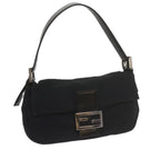 FENDI Mamma Baguette Shoulder Bag Nylon Blackyk9545