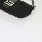 FENDI Mamma Baguette Shoulder Bag Nylon Blackyk9545