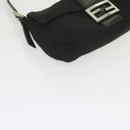 FENDI Mamma Baguette Shoulder Bag Nylon Blackyk9545