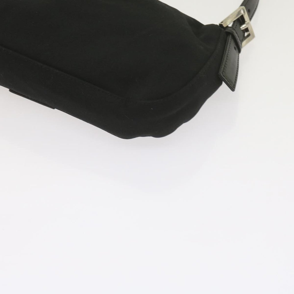 FENDI Mamma Baguette Shoulder Bag Nylon Blackyk9545