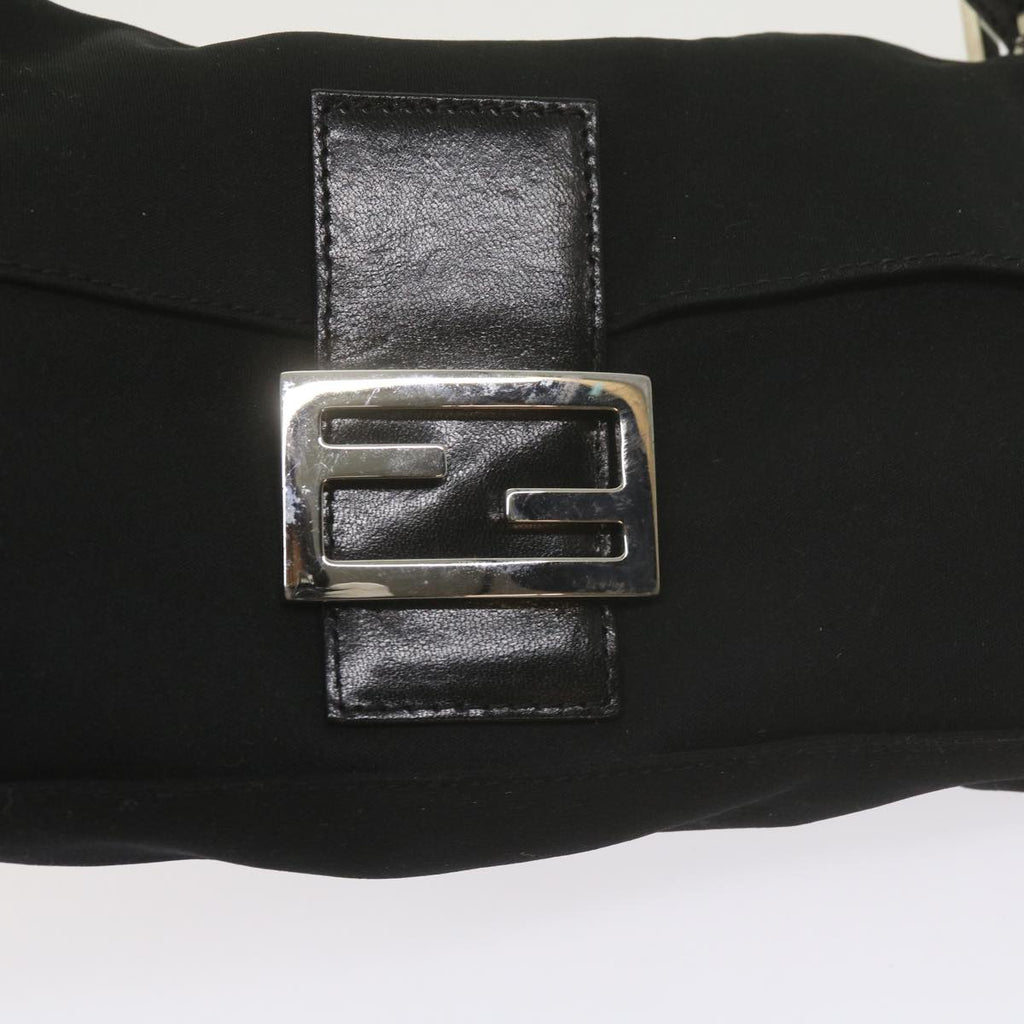 FENDI Mamma Baguette Shoulder Bag Nylon Blackyk9545