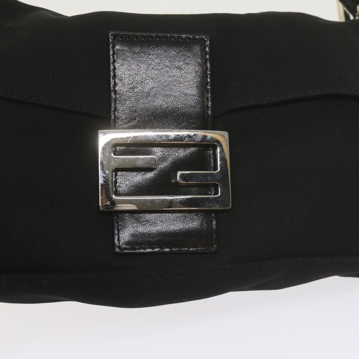 FENDI Mamma Baguette Shoulder Bag Nylon Blackyk9545
