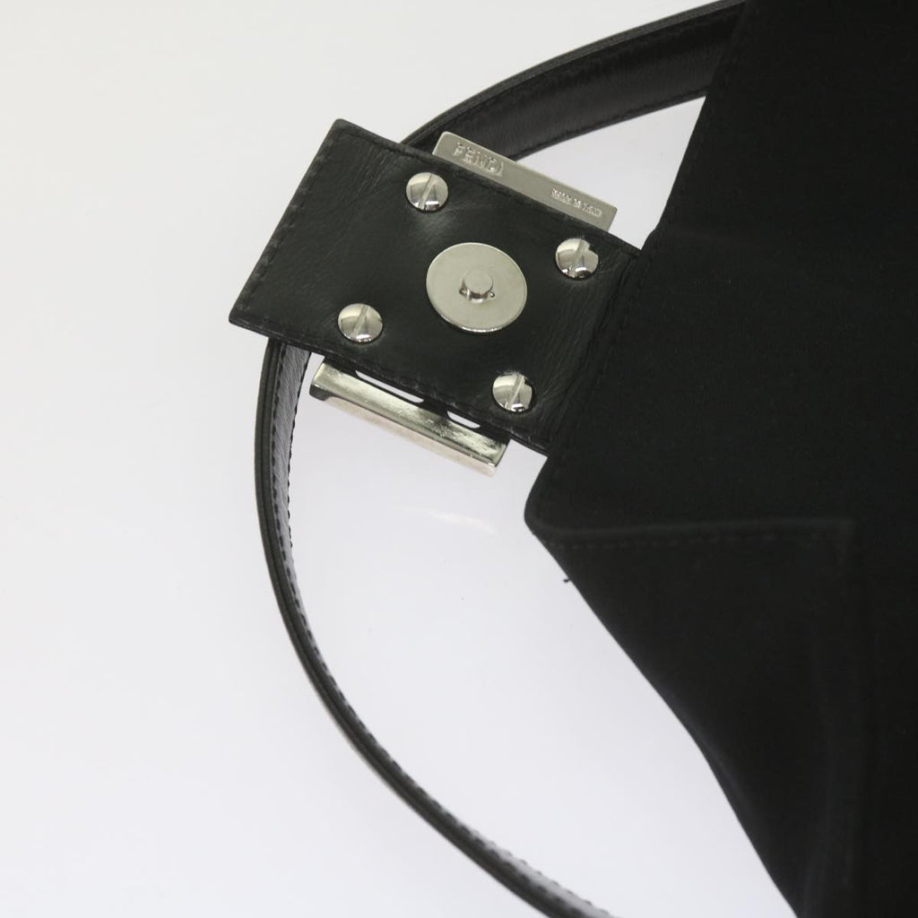 FENDI Mamma Baguette Shoulder Bag Nylon Blackyk9545