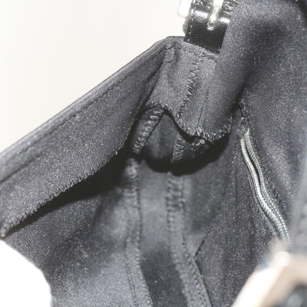 FENDI Mamma Baguette Shoulder Bag Nylon Blackyk9545