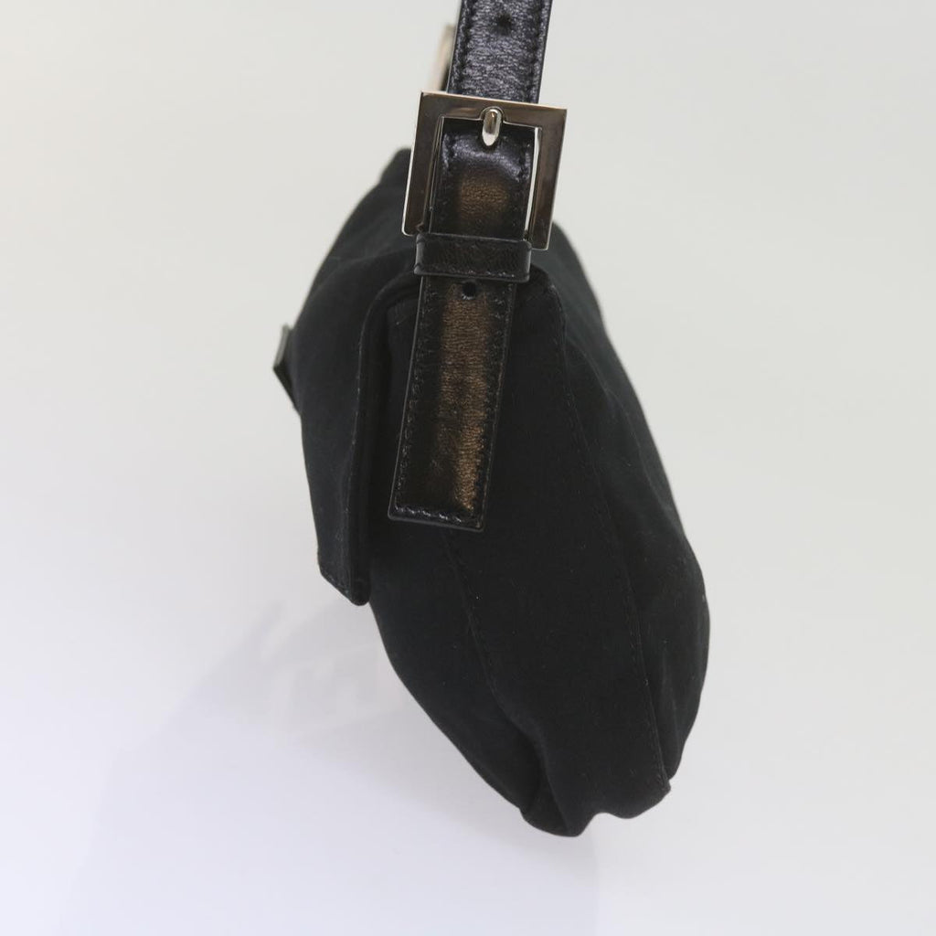 FENDI Mamma Baguette Shoulder Bag Nylon Blackyk9545